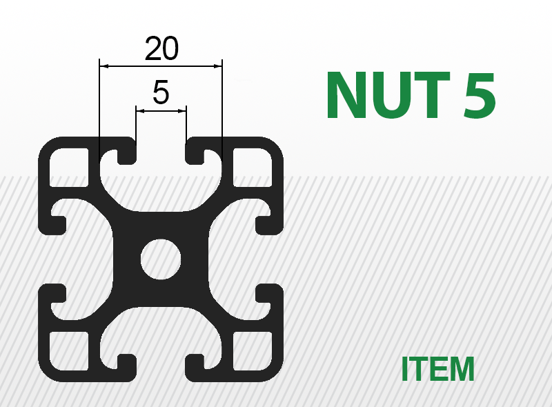 K profilom Nut 5 ITEM