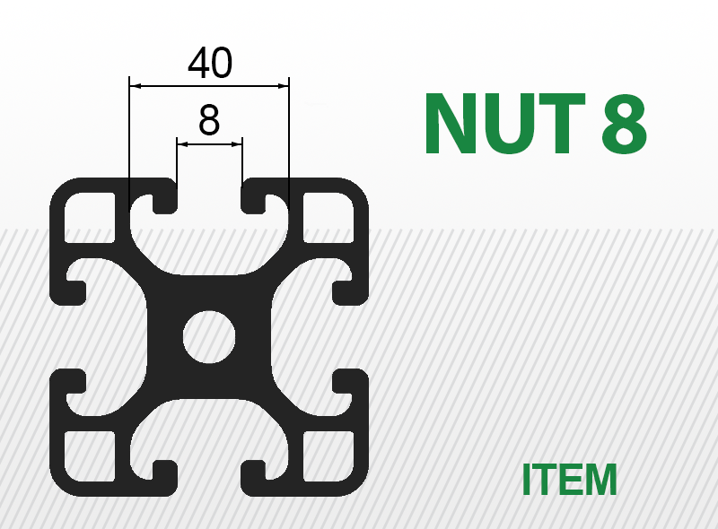 K profilom Nut 8 ITEM