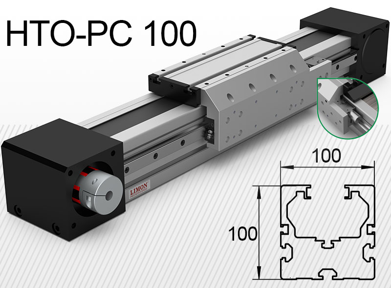 HTO-PC 100 s pneumatickým upínaním<br />max upnutie 1550N*<br />Zdvih: 100-9000mm