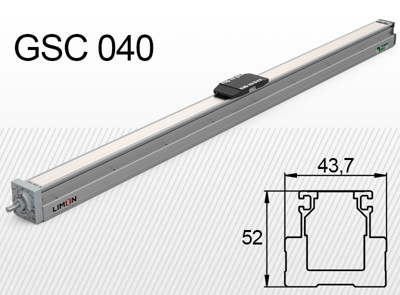 Typ GSC 040 max zaťaženie 8-20kg** Zdvig: 50-800mm
