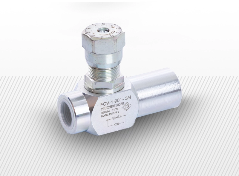 Škrtiaci a spätný ventil s otočným gombíkom