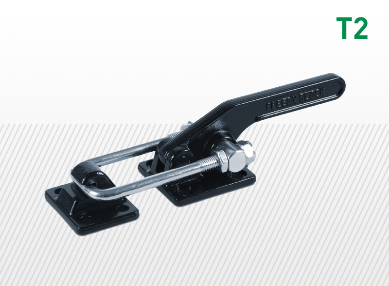 Pákové preklápacie zámky typu T2/T2X a T20/T20X, vysoká nosnosť, s hákom, s montážnou konzolou a s podstavcom
