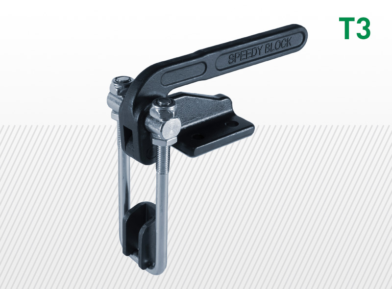 Pákové preklápacie zámky typu T3/T3S a T30/T3S0 s vysokým mechanickým zaťažením so zvárateľným hákom, s montážnou konzolou, s podstavcom 