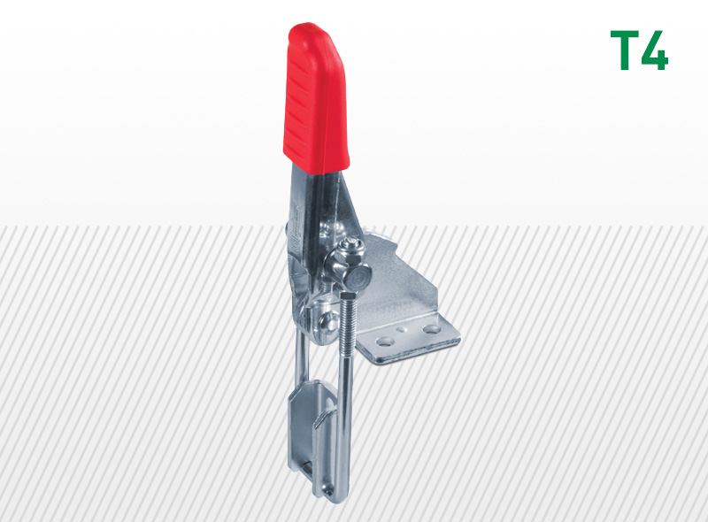 Pákové preklápacie zámky typu T4 a T40, nastaviteľné hákové prevedenie, s montážnou konzolou, s poistnou pákou