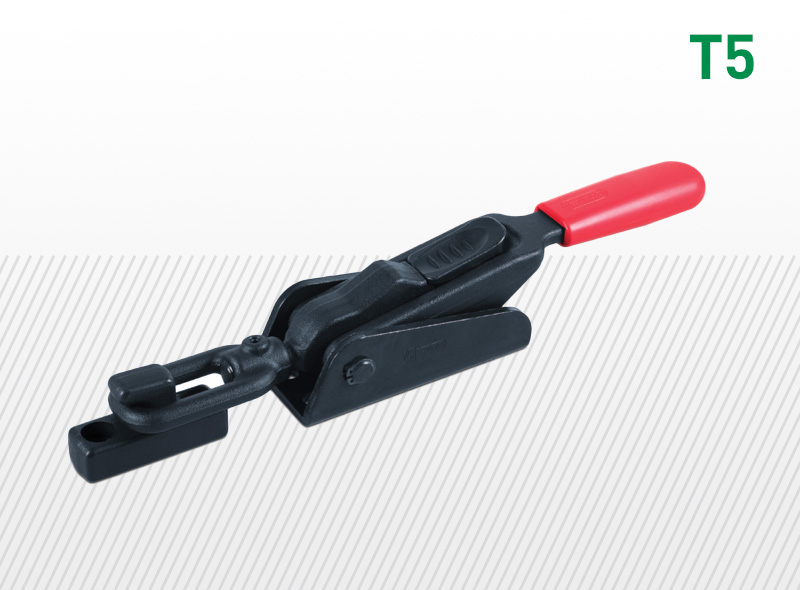 Pákové preklápacie zámky typu T5 s vysokým mechanickým zaťažením, vyhotovenie s hákom, s bezpečnostným zámkom