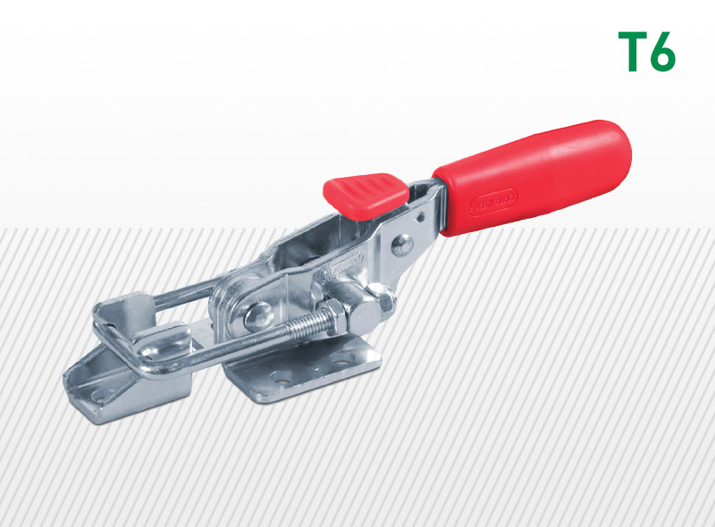 Pákové preklápacie zámky typu T6/T16 a T60/T160, nastaviteľné hákové vyhotovenie s montážnou konzolou a bezpečnostným zámkom